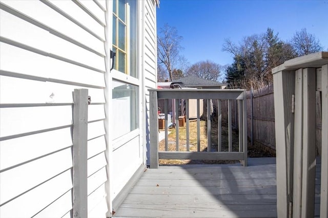 wooden terrace with fence