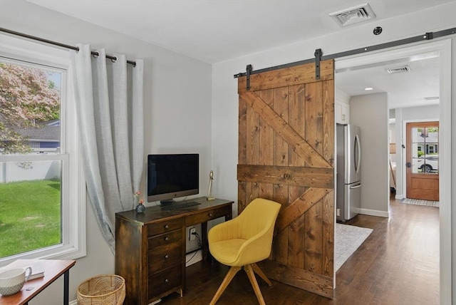 13 Kingston St, North Reading, MA 01864 - home office featuring dark wood-style flooring and baseboards