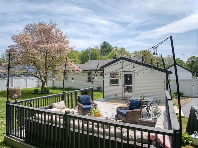 13 Kingston St, North Reading, MA 01864 - deck with an outdoor hangout area