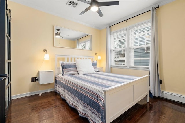 114 Tudor St, Boston, MA 02127 - bedroom with wood-type flooring, baseboards, and a ceiling fan