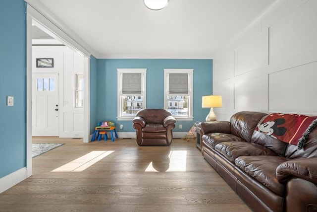 living room featuring hardwood / wood-style floors