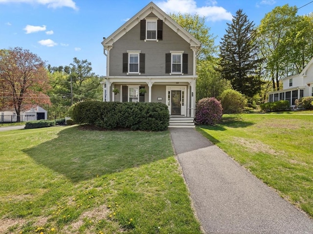view of front of property with a front yard