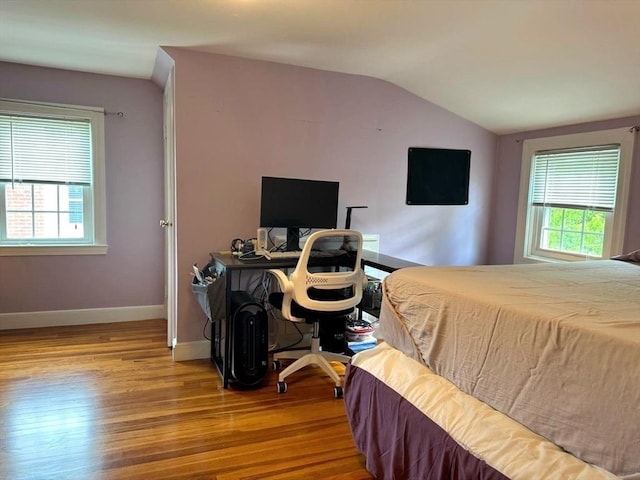 103 Sycamore St, Holbrook, MA 02343 - bedroom with wood finished floors, lofted ceiling, and baseboards