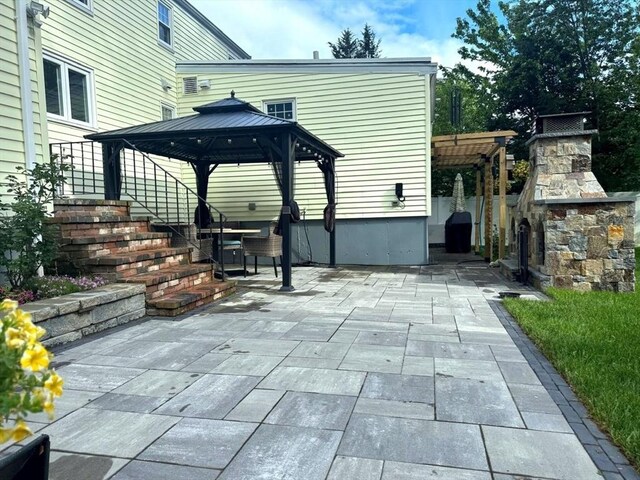 103 Sycamore St, Holbrook, MA 02343 - view of patio with a gazebo and a pergola