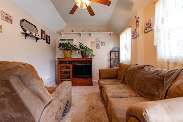 23 Mohawk St, Bellingham, MA 02019 - living area with ceiling fan, light colored carpet, and lofted ceiling