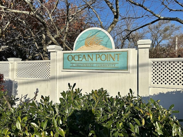 view of community sign