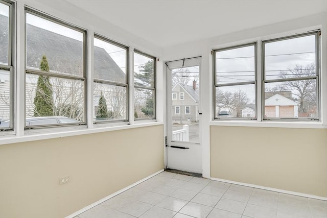 view of unfurnished sunroom