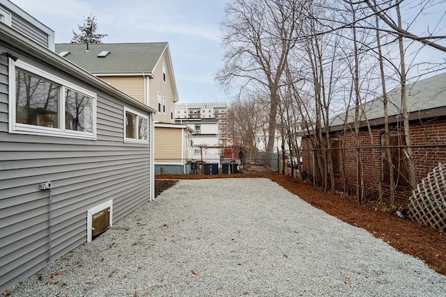 view of yard featuring fence