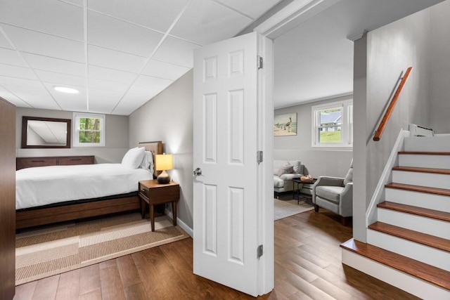 13 Shagbark Rd, Sandwich, MA 02644 - bedroom with wood finished floors, a drop ceiling, multiple windows, and baseboards