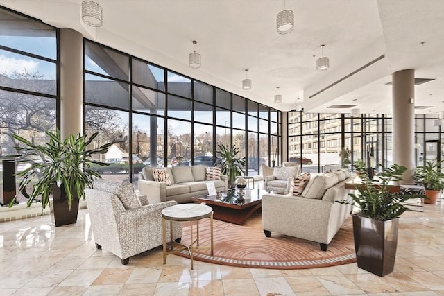 250 Hammond Pond Pkwy Unit 806N, Newton, MA 02467 - lobby featuring a wall of windows and a high ceiling