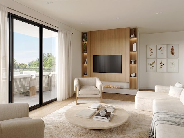 living room with light wood-style flooring