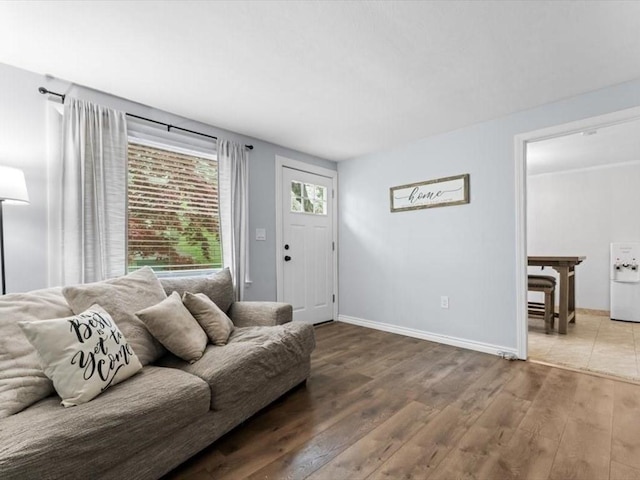 189 Brigham Hill Rd, Grafton, MA 01536 - living area with hardwood / wood-style flooring and baseboards