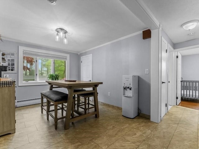189 Brigham Hill Rd, Grafton, MA 01536 - dining room with baseboard heating and crown molding