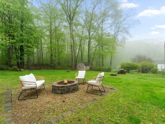 189 Brigham Hill Rd, Grafton, MA 01536 - view of green lawn featuring an outdoor fire pit
