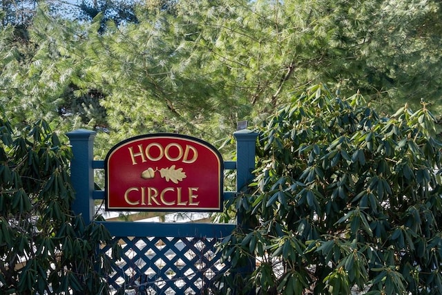 view of community sign