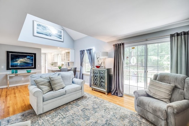 1441 Old Post Rd, Barnstable, MA 02648 - living room featuring wood finished floors and lofted ceiling