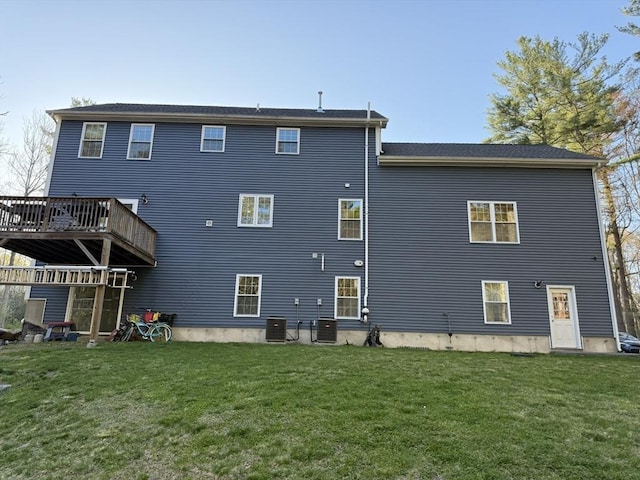 99 Dudley Rd, Oxford, MA 01540 - rear view of property featuring a yard, a deck, and central AC