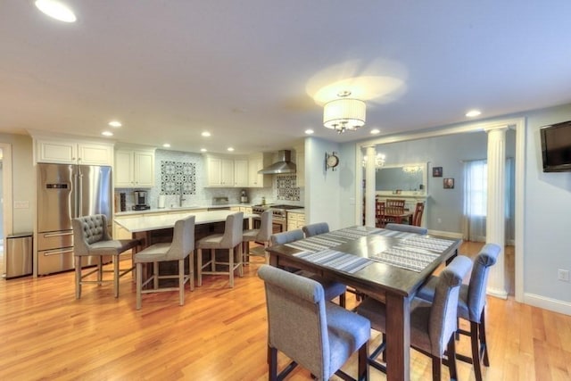15 Bailin Dr, Worcester, MA 01604 - dining space with recessed lighting, light wood-type flooring, and baseboards