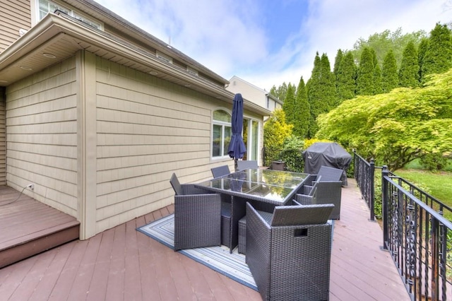 15 Bailin Dr, Worcester, MA 01604 - wooden deck with outdoor dining space and a grill
