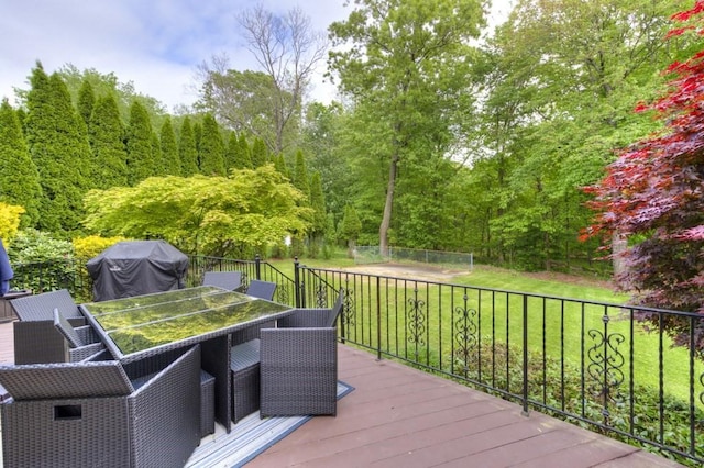 15 Bailin Dr, Worcester, MA 01604 - deck featuring area for grilling, a lawn, and outdoor dining space