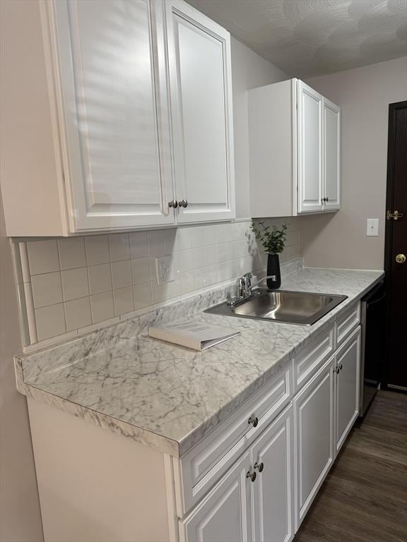 50 Juniper Rd Unit 1C, North Attleboro, MA 02760 - kitchen with white cabinetry, dishwasher, dark wood finished floors, and a sink
