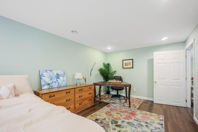 8 Rock Rd, Attleboro, MA 02703 - bedroom featuring dark wood-style flooring, baseboards, and recessed lighting