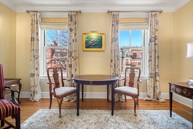 357-359 Beacon St Unit 4, Boston, MA 02116 - sitting room with ornamental molding, a wealth of natural light, and wood finished floors