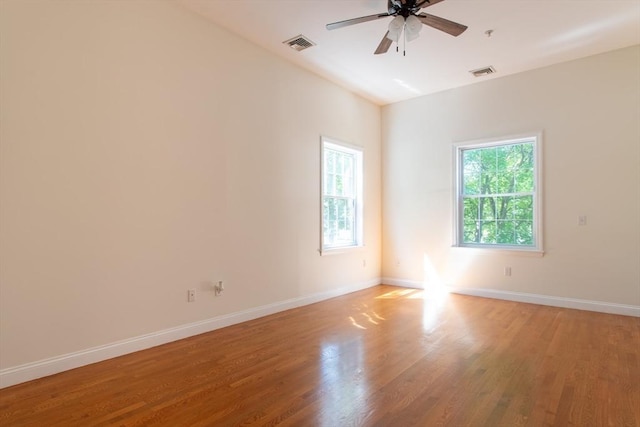 31-33 Ashland St Unit 5, Haverhill, MA 01830 - spare room featuring a ceiling fan, light wood-type flooring, and baseboards