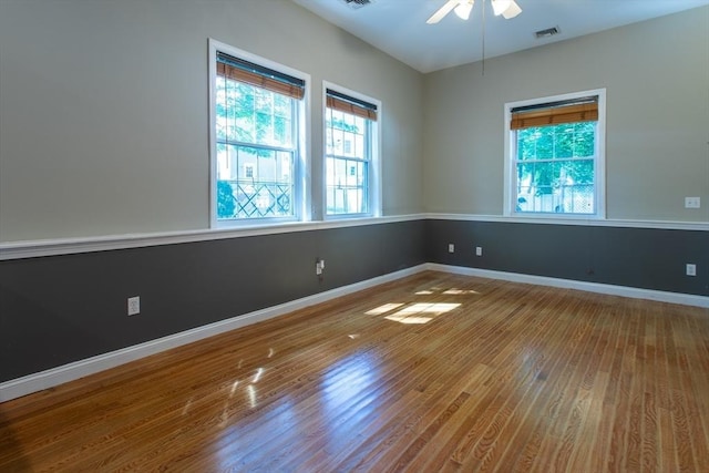 31-33 Ashland St Unit 5, Haverhill, MA 01830 - empty room with wood finished floors, ceiling fan, and baseboards