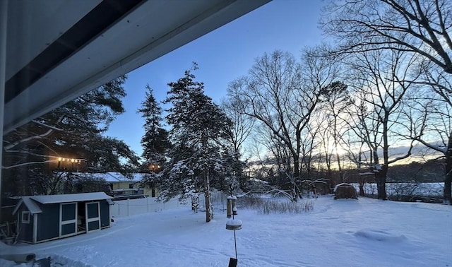 view of snowy yard