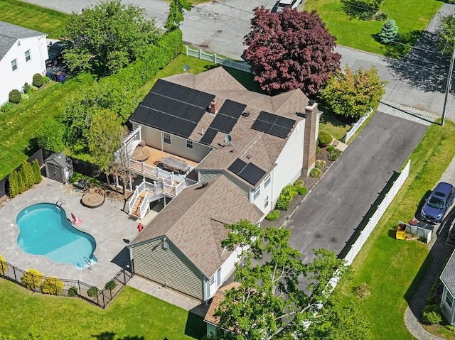 77 Columbus Dr, Fall River, MA 02720 - view from above of property featuring a pool