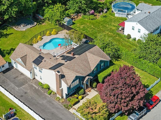 77 Columbus Dr, Fall River, MA 02720 - aerial view of property and surrounding area featuring a pool area