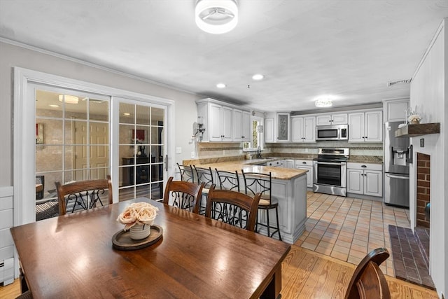 77 Columbus Dr, Fall River, MA 02720 - dining space featuring ornamental molding