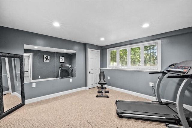 77 Columbus Dr, Fall River, MA 02720 - exercise area with recessed lighting, carpet flooring, and baseboards