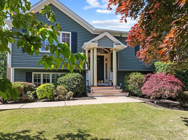 77 Columbus Dr, Fall River, MA 02720 - view of front of house with a front lawn