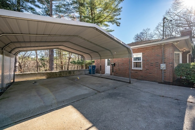 view of parking featuring a carport