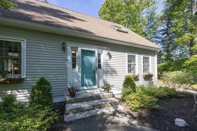 495 Creek St, Wrentham, MA 02093 - property entrance featuring a shingled roof