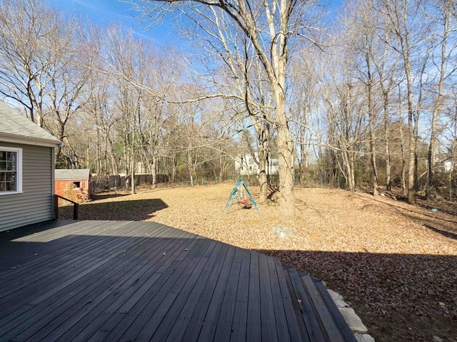 deck featuring a playground