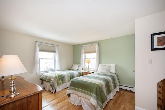 25 11th Rd, Marshfield, MA 02050 - bedroom with baseboard heating, light wood-style floors, and baseboards