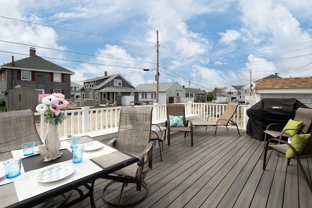 25 11th Rd, Marshfield, MA 02050 - deck with a residential view, outdoor dining area, and area for grilling