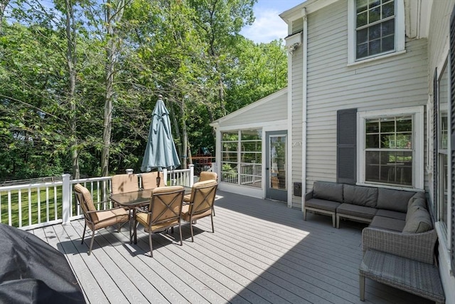 38 Fairmount Rd, Reading, MA 01867 - wooden terrace featuring outdoor dining space and an outdoor hangout area