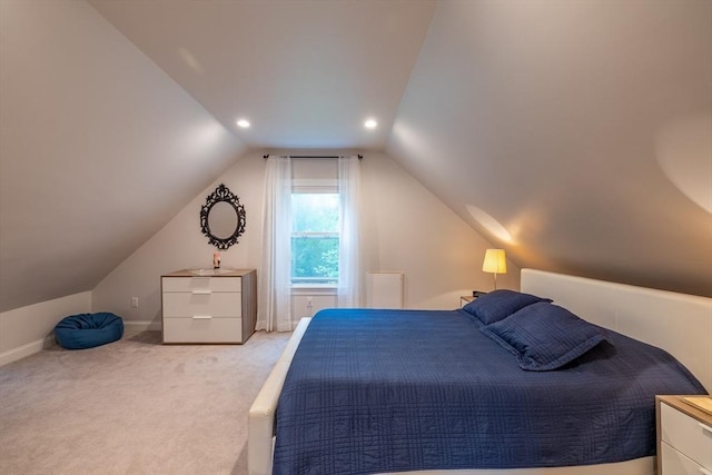 57 Clapp St, Walpole, MA 02081 - bedroom featuring vaulted ceiling, light colored carpet, baseboards, and recessed lighting