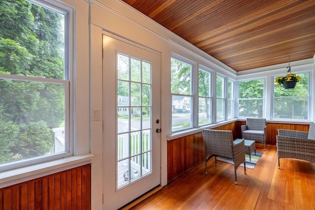 57 Clapp St, Walpole, MA 02081 - sunroom / solarium featuring wooden ceiling and hardwood / wood-style flooring