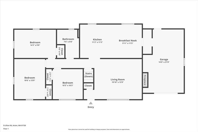 9 Lillian Rd, Acton, MA 01720 - room layout