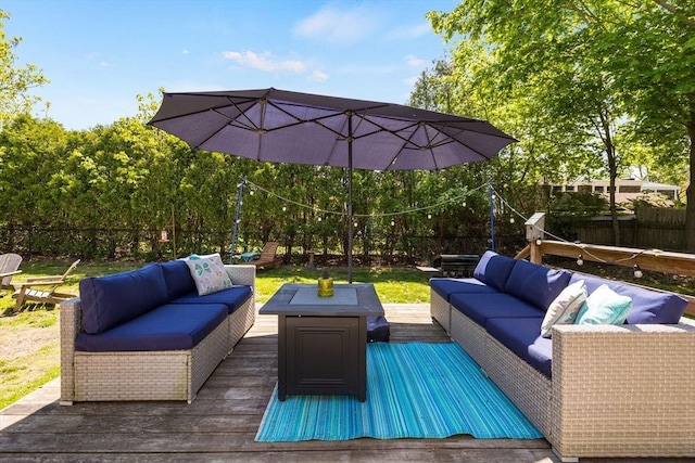 853 Sandwich, Falmouth, MA 02536 - wooden terrace with outdoor lounge area and fence