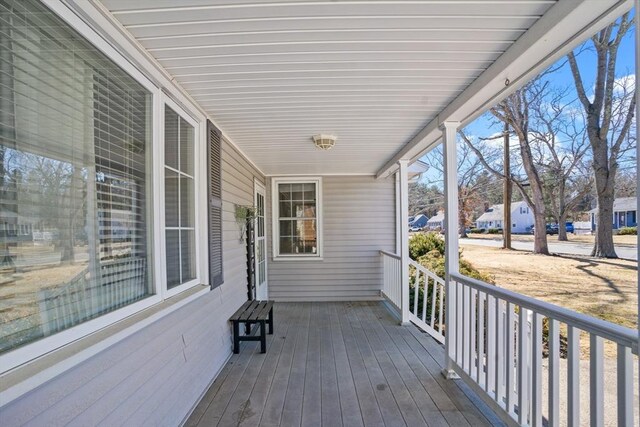 wooden terrace with covered porch