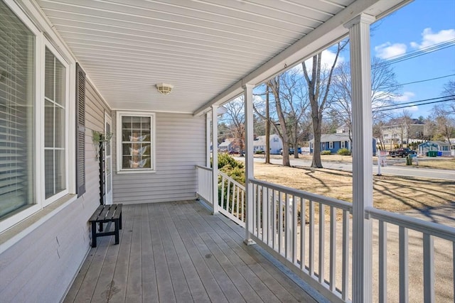 deck featuring a porch