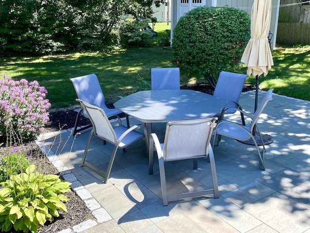 view of patio with outdoor dining space