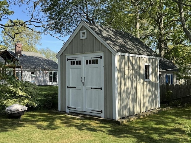 view of shed