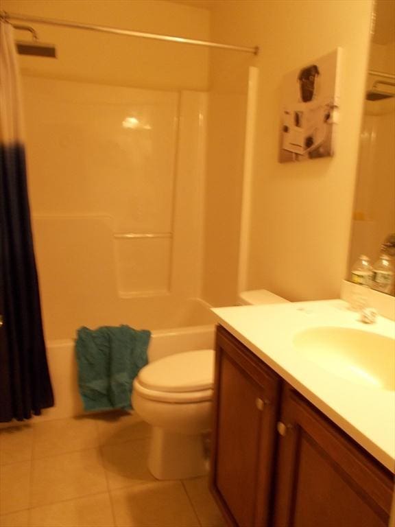 38 Stonebridge Dr Unit 38, Hanson, MA 02341 - full bath featuring vanity, shower / bathtub combination with curtain, tile patterned flooring, and toilet